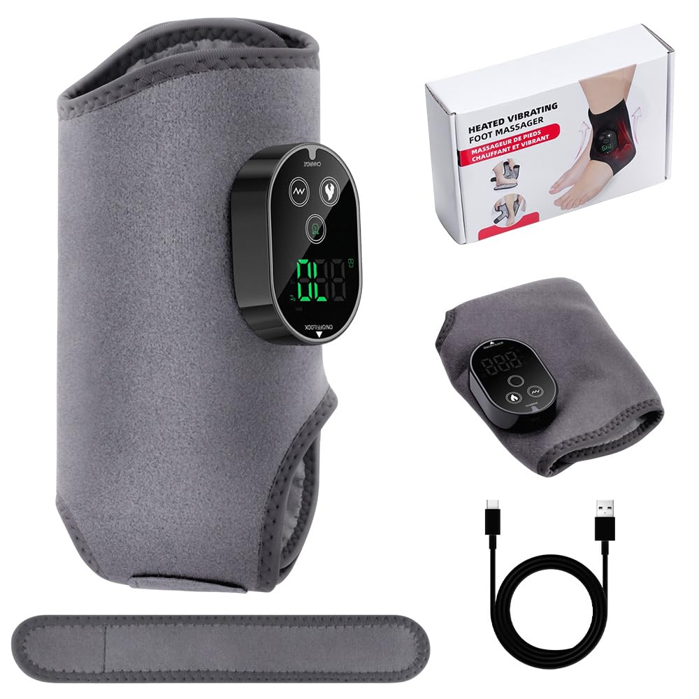 Masajeador de Pies Electrico, Recargable Foot Massager, con 3 Modos, 6 Niveles de Calor, Masajeador Eléctrico para Tobillos, Talones, Plantas, Empeines
