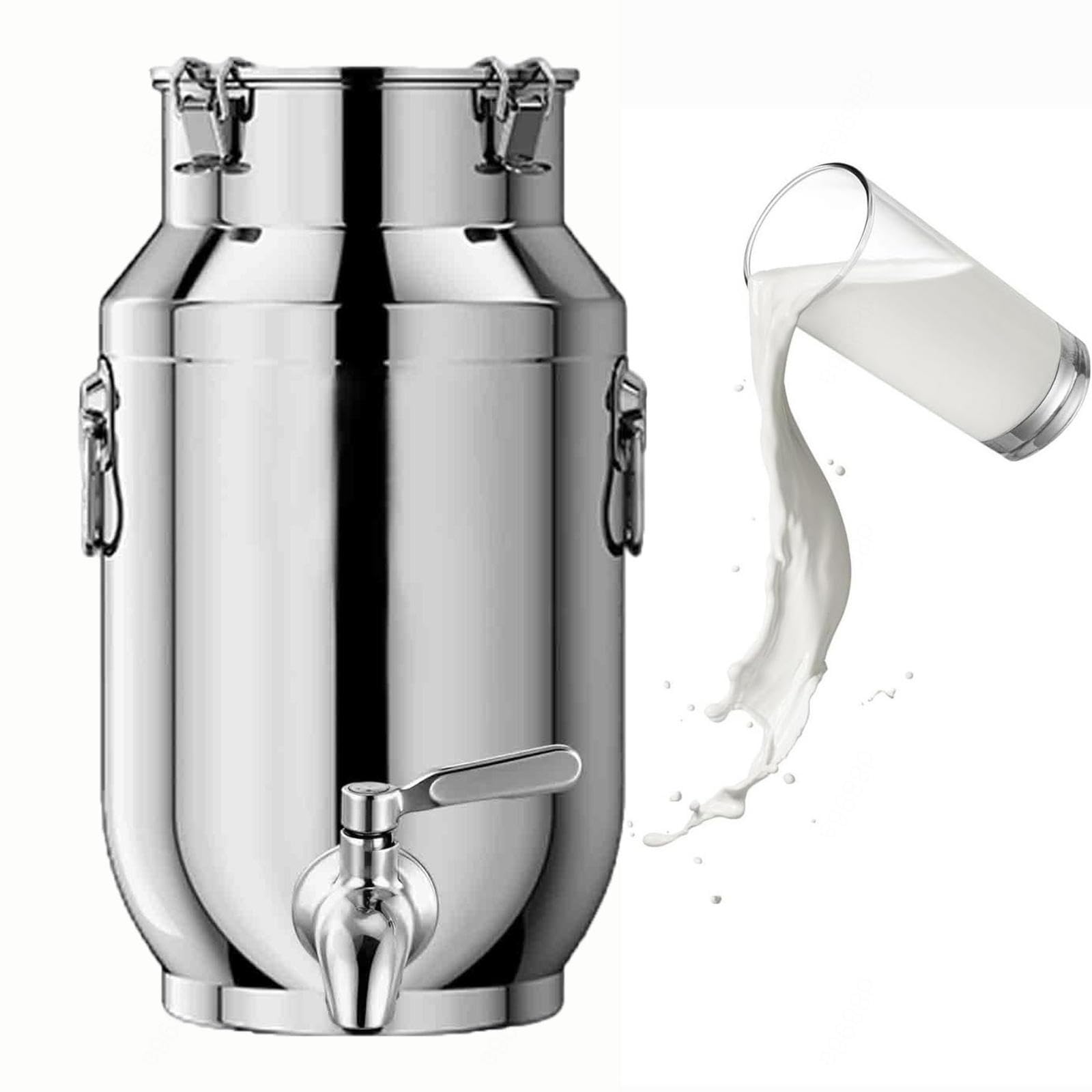 Bidon Inox Pour Huile d Olive 5 Litres Avec Robinet Seau en Inox Avec Couvercle De Transport De Lait De Ferme Bidon De Baratte (capacity, 5liter)