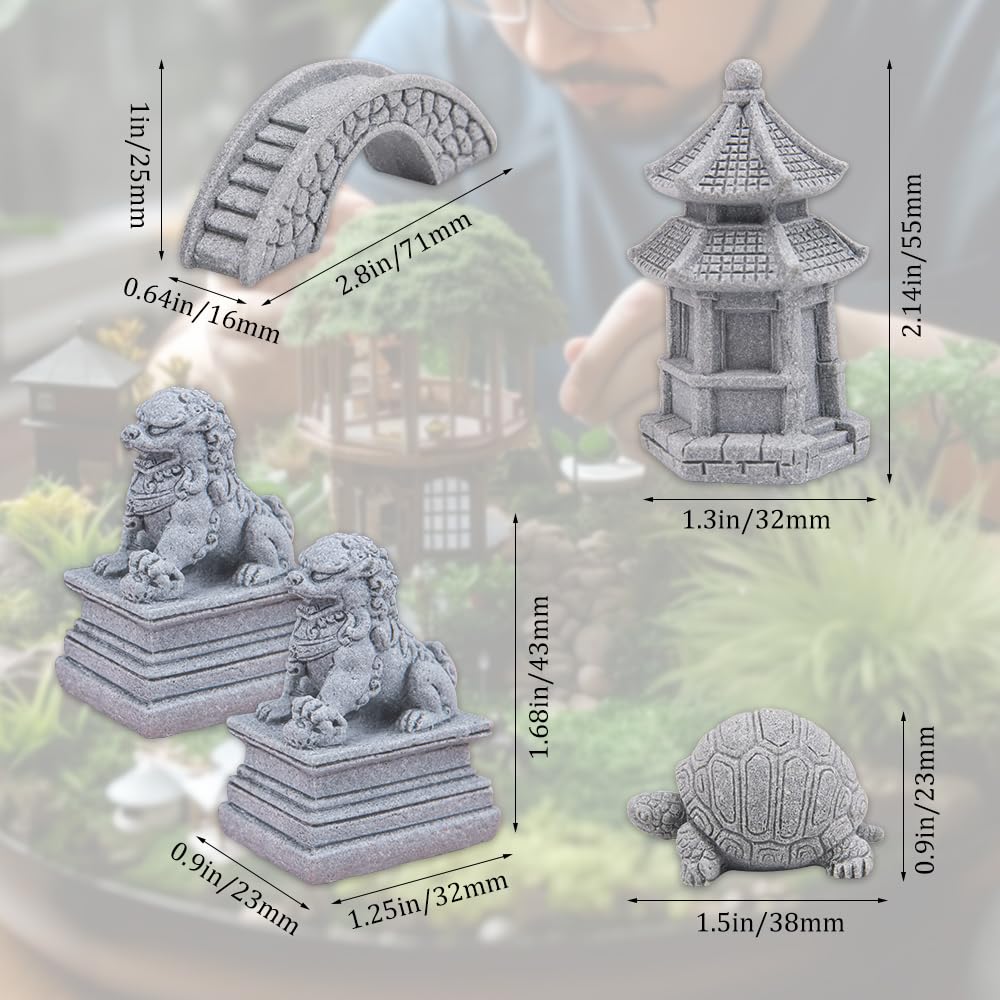 Amazon.com: ZORZA 5Pcs Mini Chinese-Style Sandstone Figurines Cute