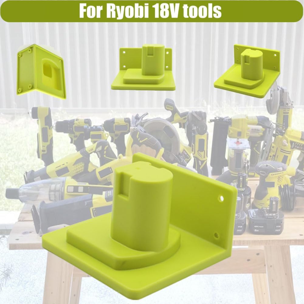 6 Packs Plastic Tool Holder with 24 Screws Compatible for Ryobi 18V Power Tool Portable Holder Mount Hanger Organizer Easy to Install for Workshop Garage