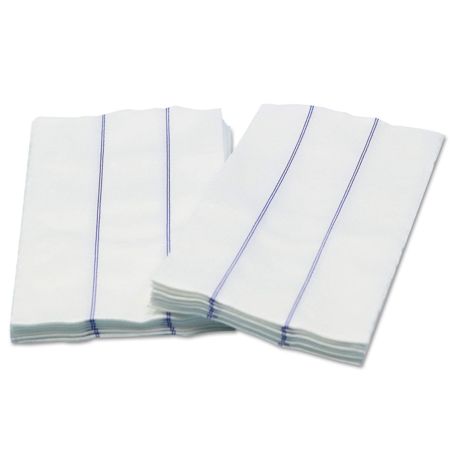 Busboy+Linen+Replacement+Towels%2c+White%2fBlue%2c+13+x+24%2c+1%2f4+Fold%2c+72%2fCarton