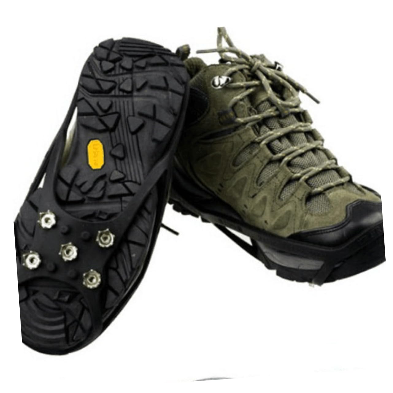 FOMIYES 1Pair Non Slip Ice Crampon Cleats for Shoes Stretchy Snow Grips for Winter Hiking Climbing and Walking Ice Compatible with Sneakers and Boots