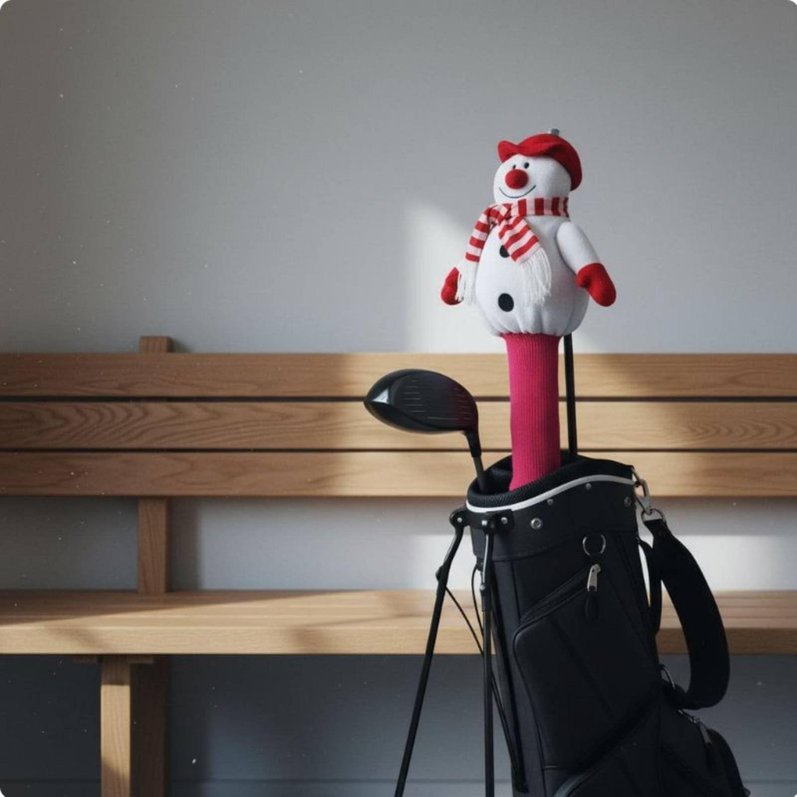 Couvre-Tête de Club Bonhomme de Neige Design Amusant Housse de Driver en Peluche Doublure Épaisse Couvre-Bois de Parcours Fantaisie pour Golfeurs, Protection Chocs, Anti-Rayures