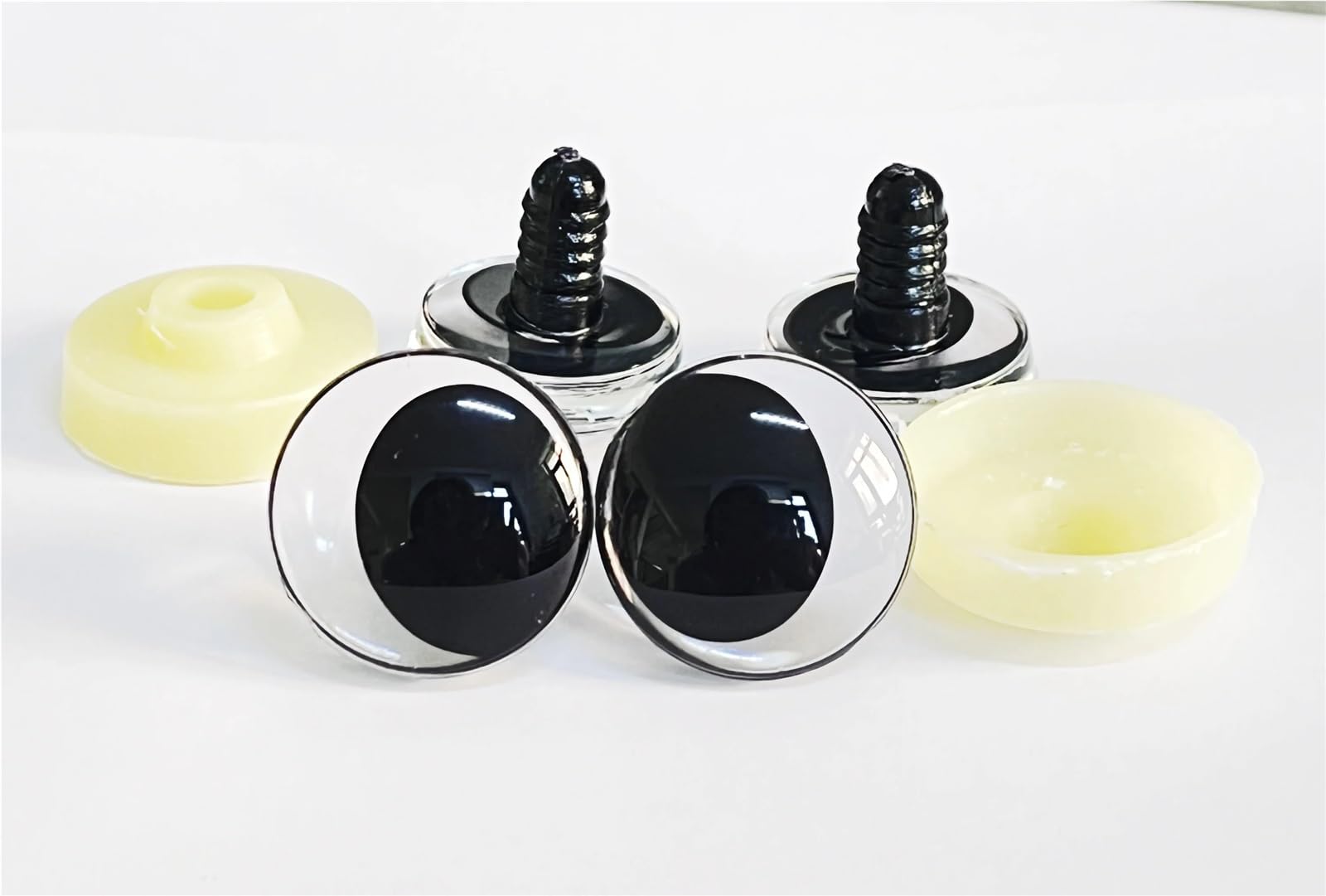 Ovale 3D-Puppenaugen, 25 Mm, 30 Mm, 50 Paar, Klare Pupille, Außermittig, Mit Harter Unterlegscheibe