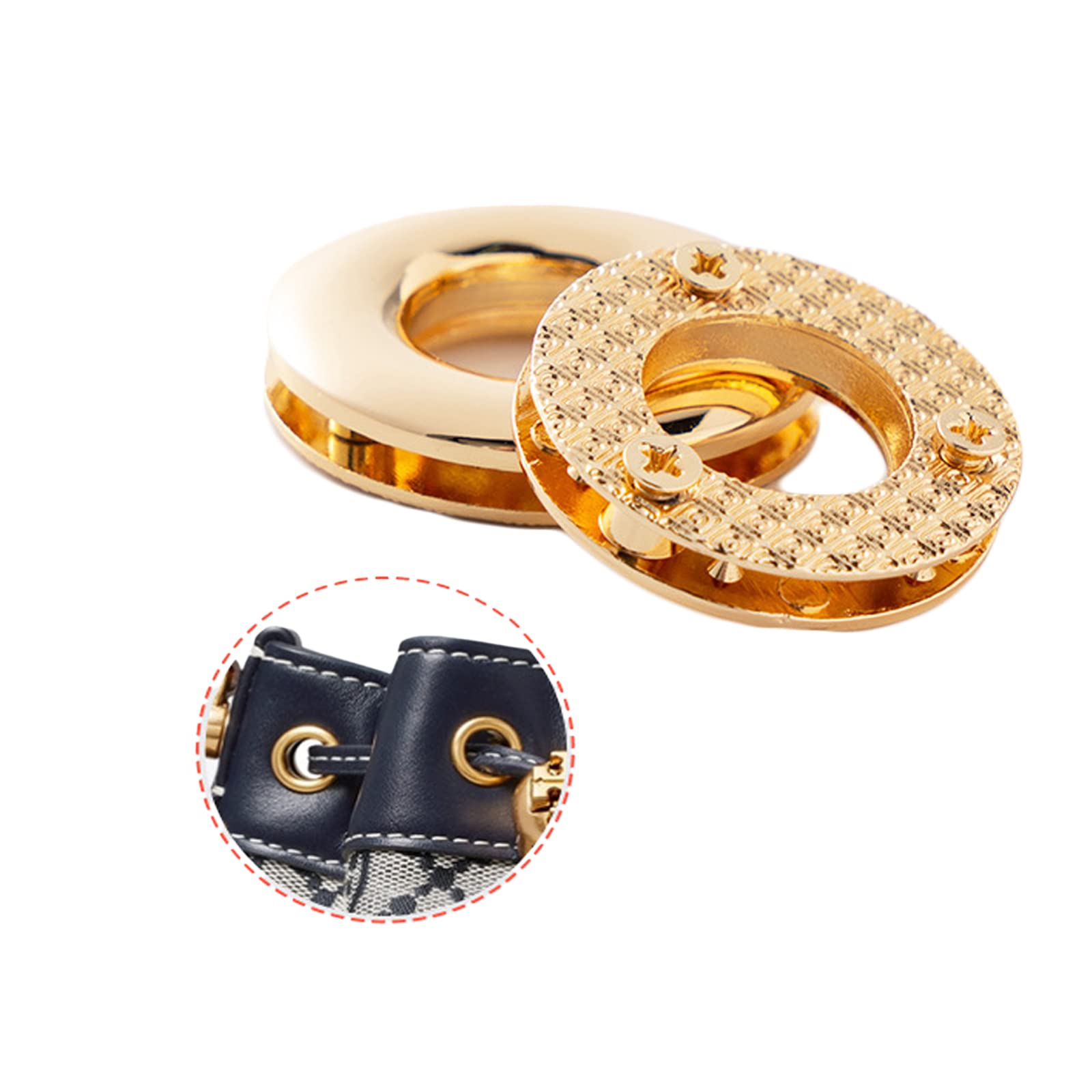 Metal Screw Grommet Rings Quality Polished Round Eye Purse Loops Belt Craft Accessories 8MM 11MM 15MM Pack of 4 SCET