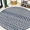 JONATHAN Y Moroccan Geometric Indoor Outdoor Round Area Rug 9 Ft Navy/Beige, Ourika Textured Weave for Backyard, Patio, Porch, Easy-Cleaning, High Traffic, Pet-Friendly, Non-Shedding (SMB108K-9R)