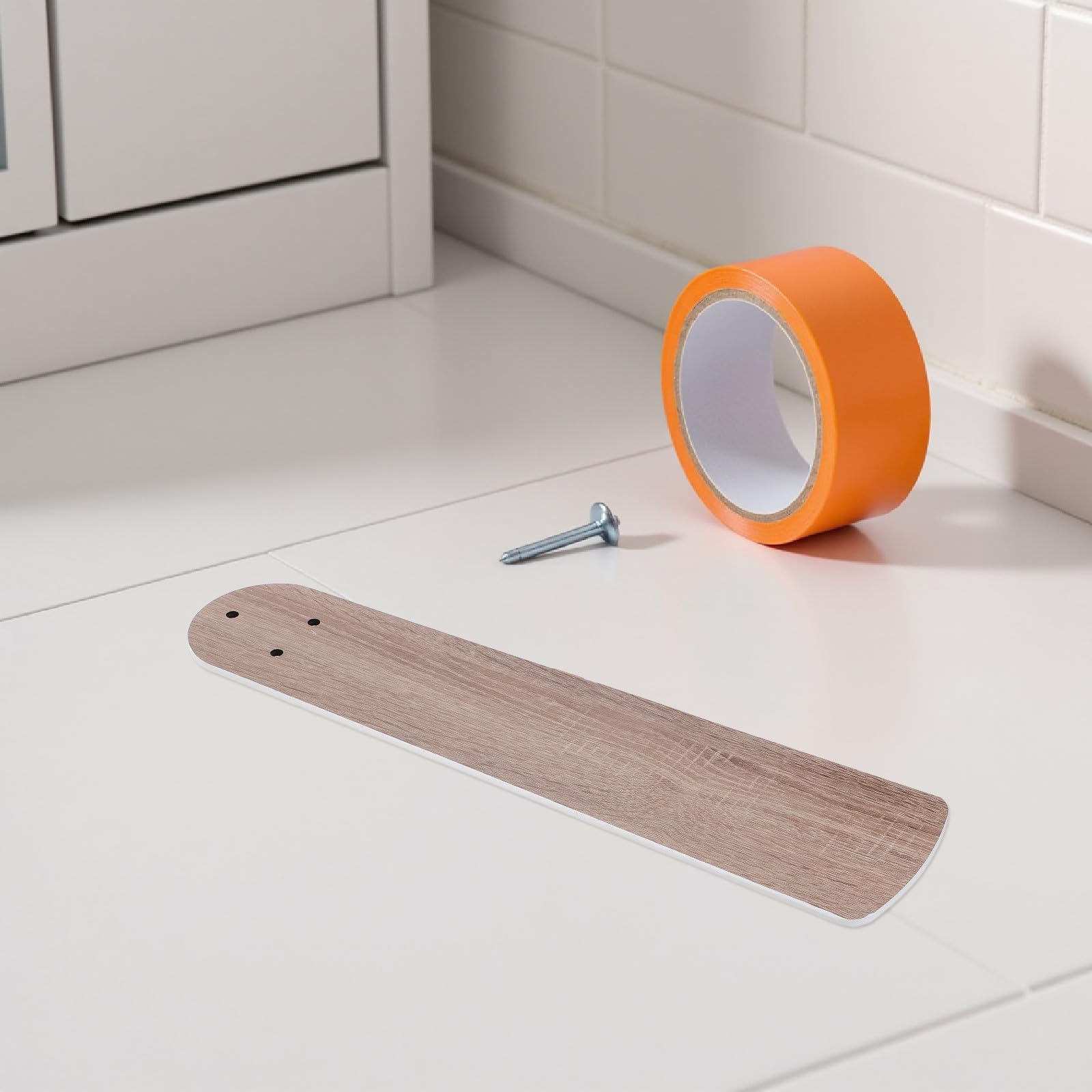 5 pale di ricambio per ventilatore a soffitto in legno rustico - Bracci con pale in legno tradizionali - del ventilatore verniciabili per cucina e sala da pranzo 20,47x4,8"