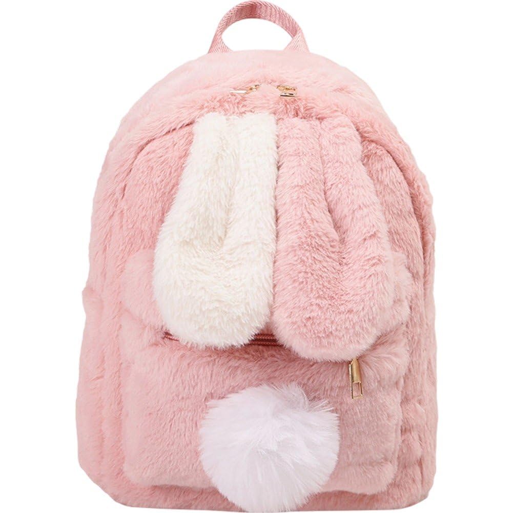 Sac kawaii oreilles de lapin peluche fini les sacs d'école lourds