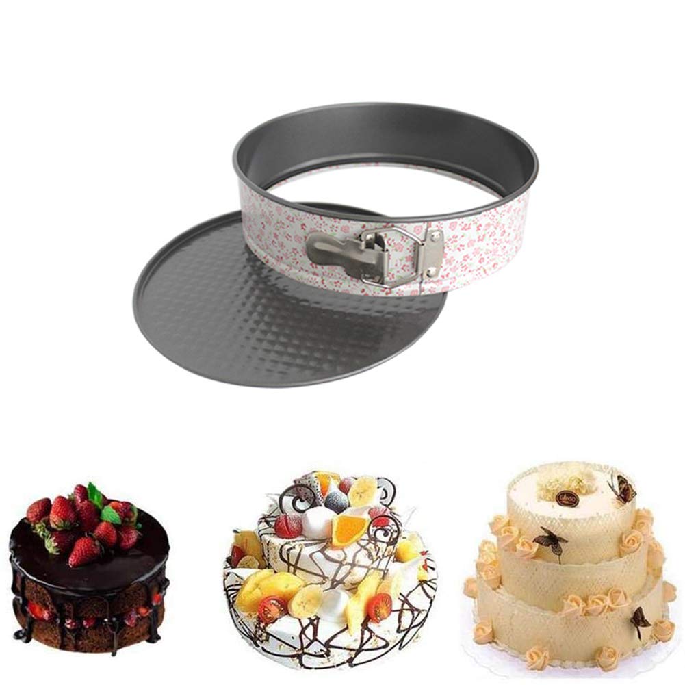 Springform Pfannensatz, Kuchenform-Set, 6 STÜCKE Nonstick Auslaufsicher Runde Kuchenform Set,Auslaufsicher, Antihaft,Rosa
