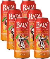 Baly Energético Morango e Pêssego 473ml Com 6 unidades