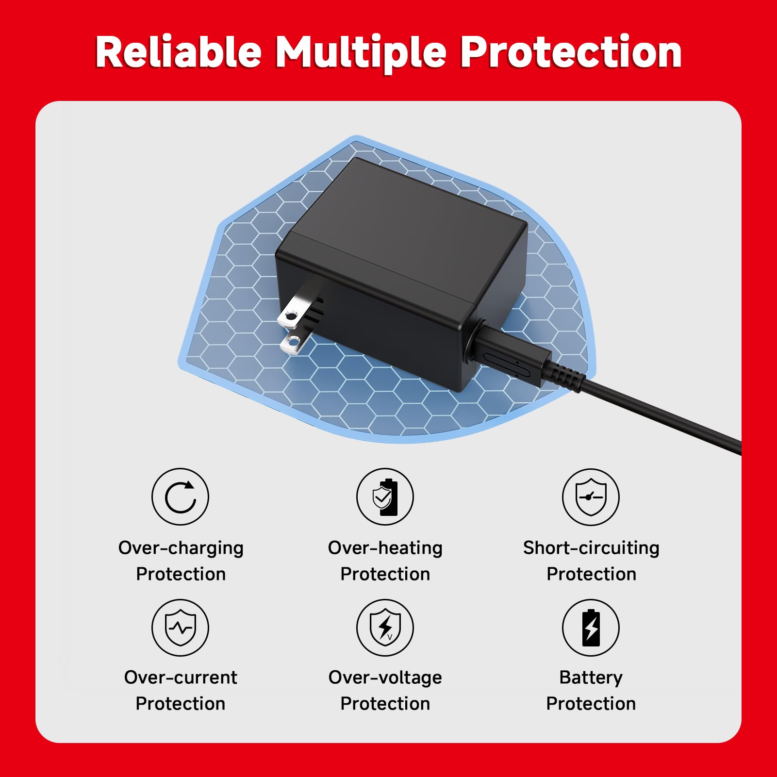 Charger for Nintendo Switch, 45W AC Adapter Fast Charging with 5ft Detachable USB C Cable, Compatible with Switch/OLED/Lite, Steam Deck, Support TV Mode, Original Quality