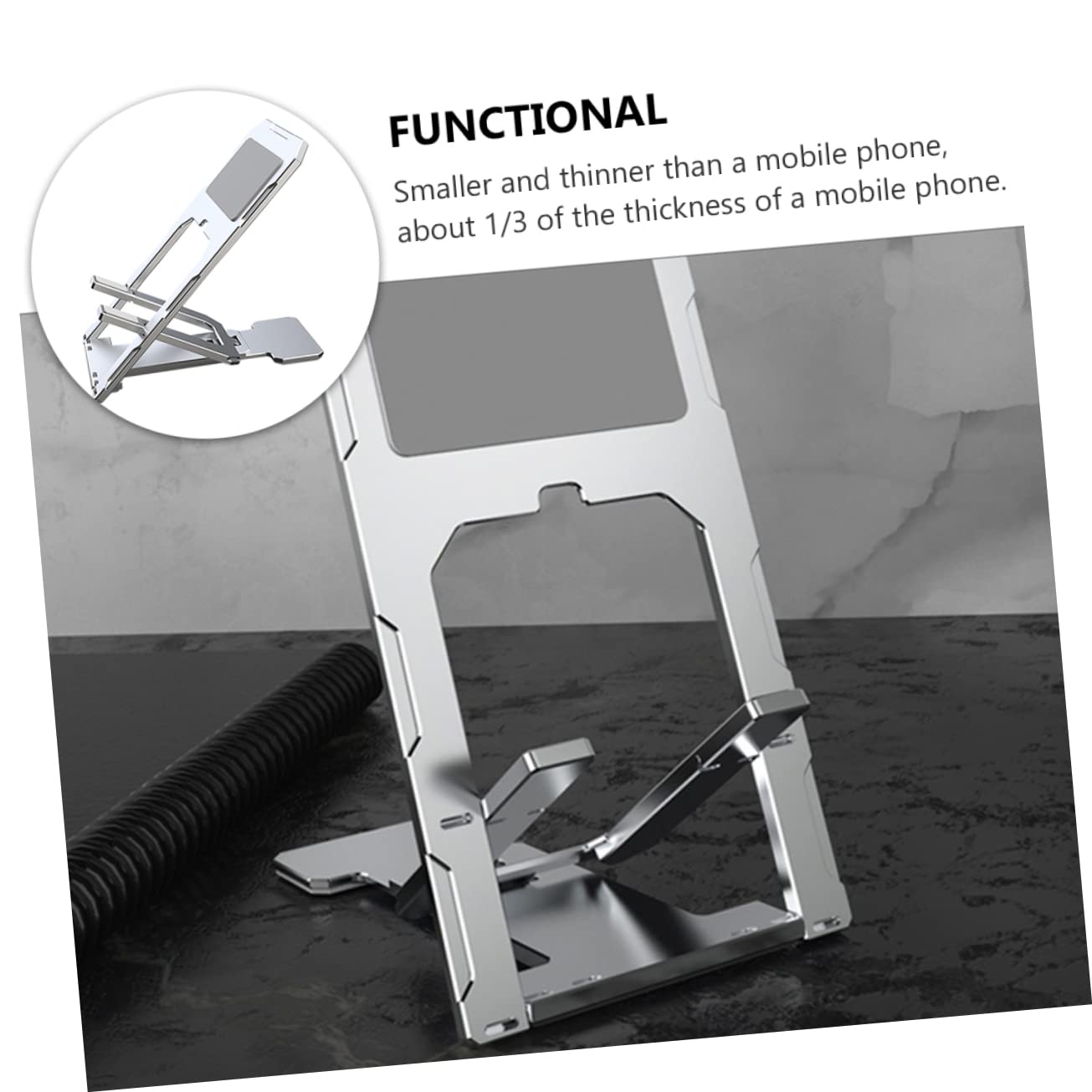 Soporte para Teléfono y Tableta De Aleación De Aluminio Soporte Ajustable para Teléfono De Escritorio para Tableta Accesorios para para Coche o Oficina