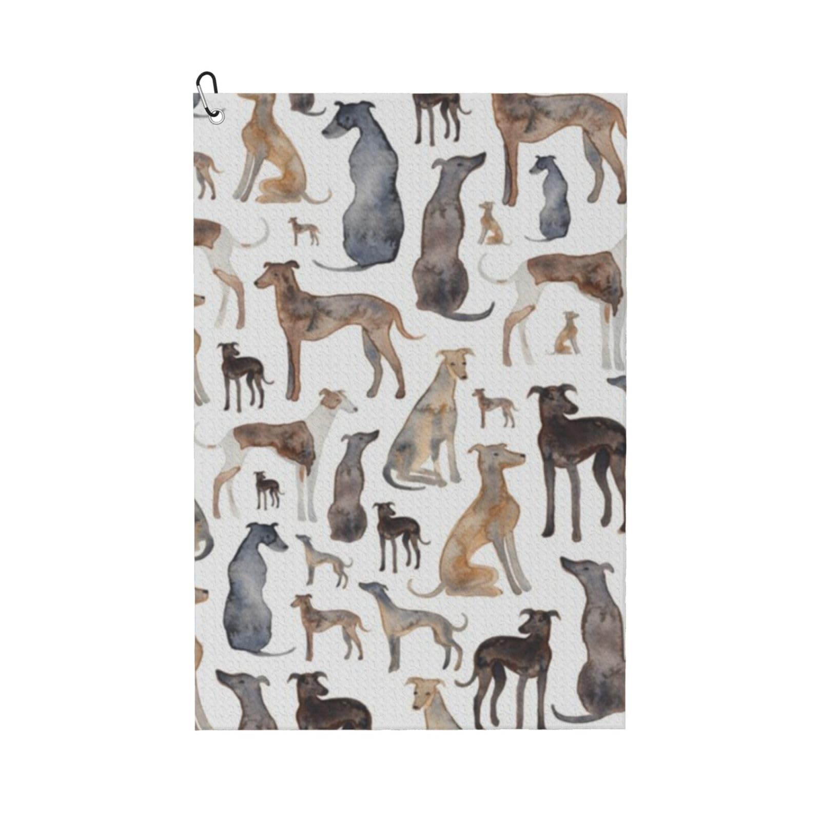 Hnnkloy Greyhound Whippet And Dog, 16x24 in Portable Waffle Golf Towels with Carabiner Clip for Golf Bag