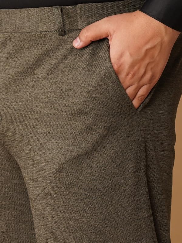 Image of OOMPH! Luxury Lycra Stretchable Formal Pants for Men | Stylish Slim Fit Men's Wear Trousers for Office or Party | Mens Fashion Dress Trouser Pant