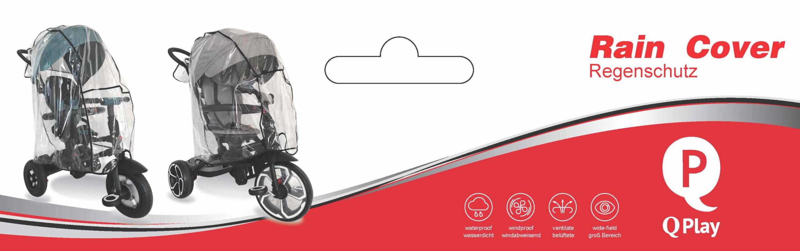 Parapioggia Per Triciclo Qplay - Trasparente, Per Modelli Premium, Cosy, Modi, Prime, Rito, Nova - Foto 5