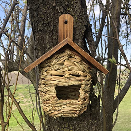 Songbird Essentials Hanging Grass Roosting Pockets And Houses - Post Mounted Grass With Roof Roosting Pocket #TOP4
