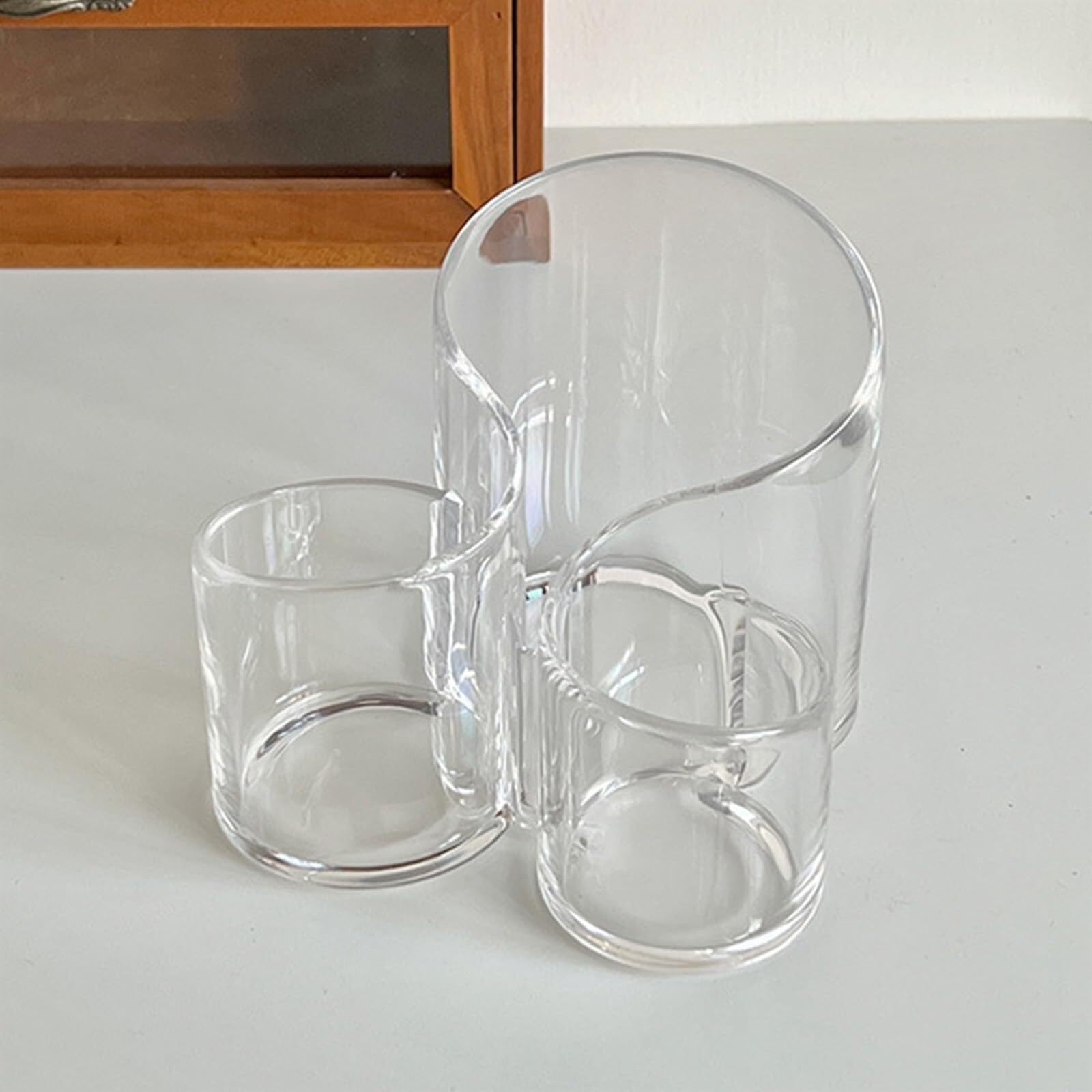 Almacenaje Maquillaje Soporte para Brochas De Maquillaje Organizador De Brochas De Maquillaje Transparente para Escritorio Caja para Brochas De Maquillaje para Lápiz Labial Habitacion