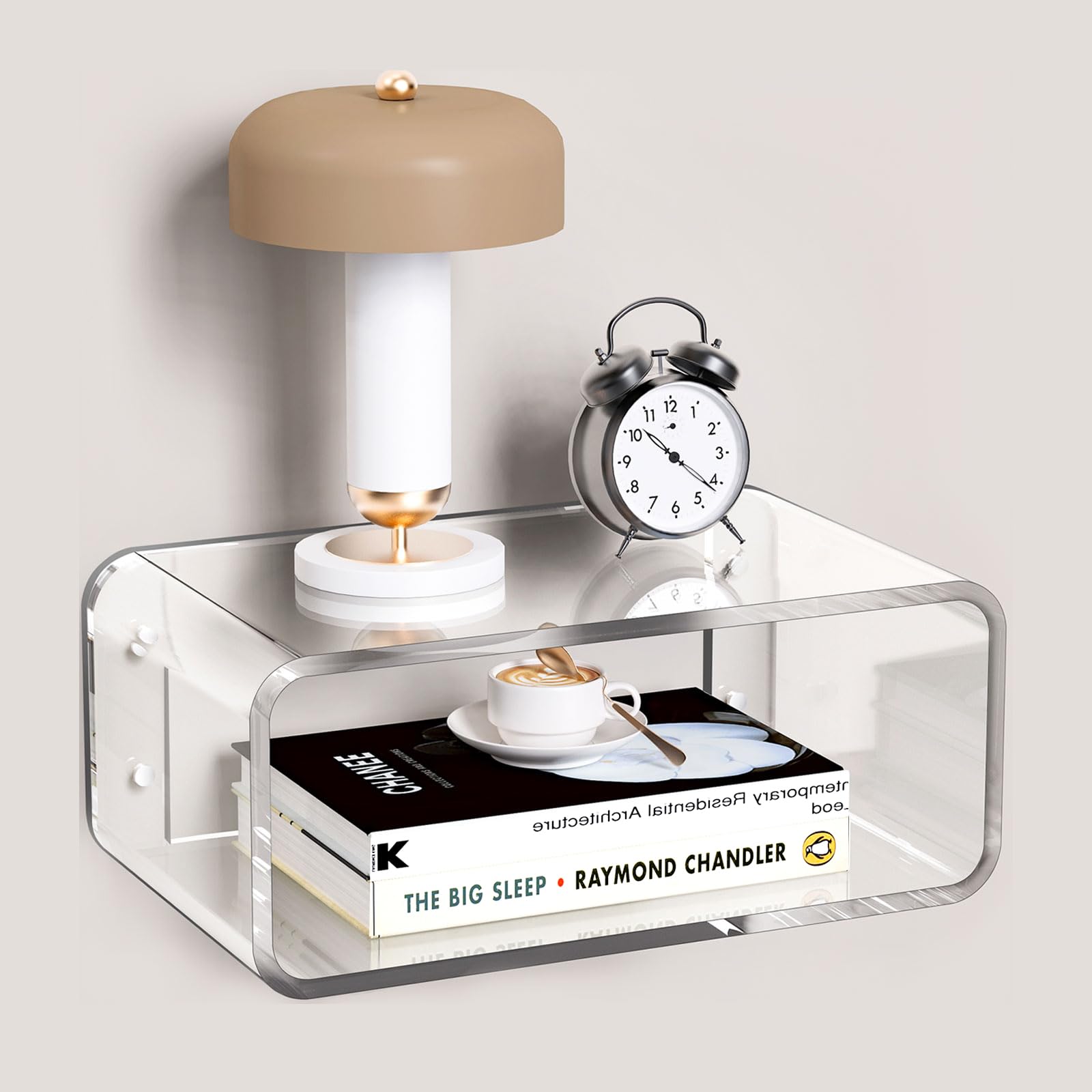Dewrhiixe Acrylic Floating Nightstand Shelf