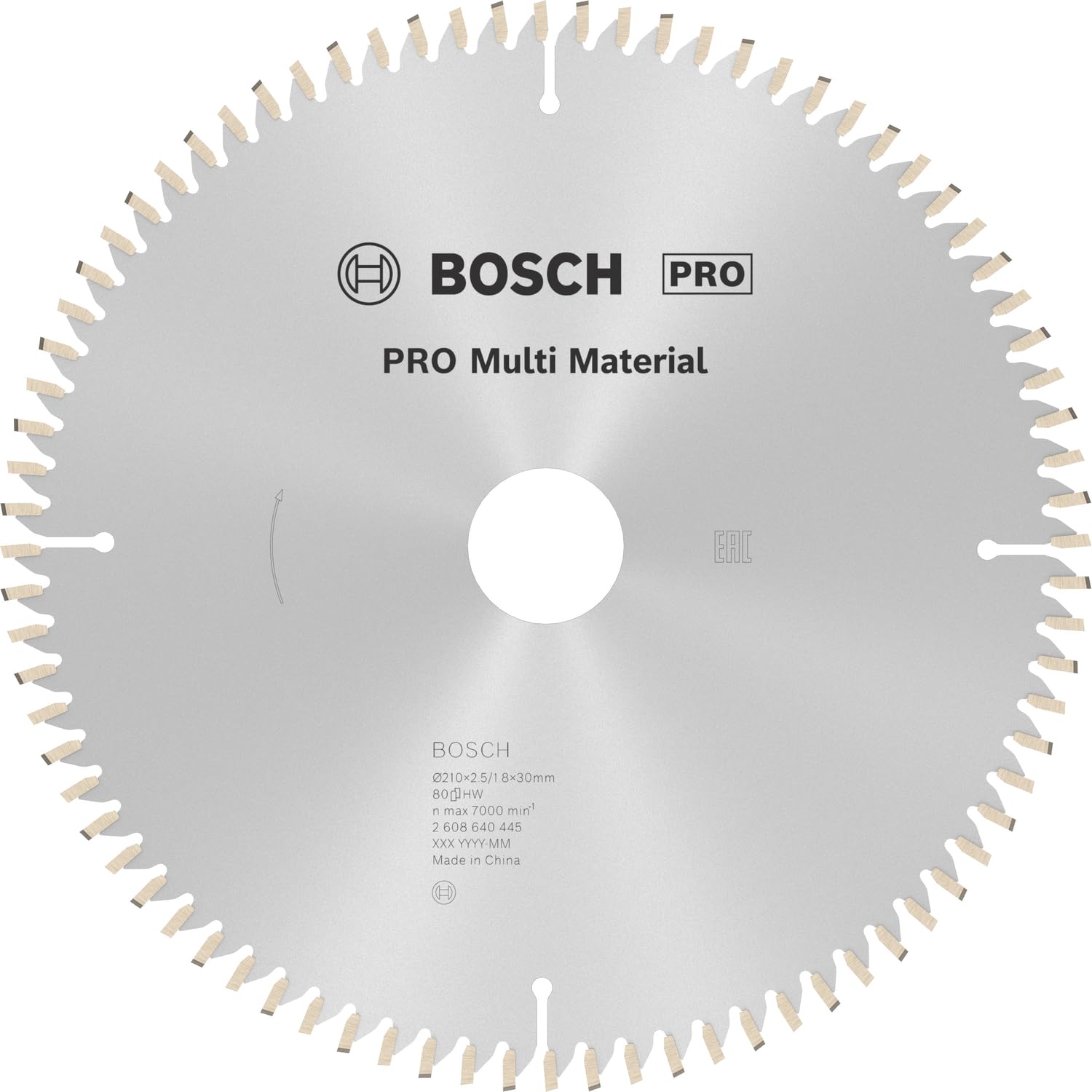 Bosch Professional Çok Amaçlı Daire Testere Bıçağı, 210 mm Kesme Çapı, Gri, 1 Adet