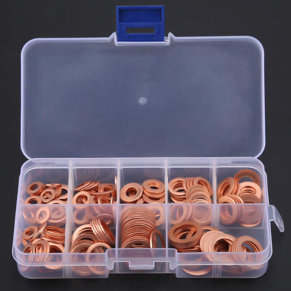 Metric Copper Washer Assortment Kit 200 Pcs Copper Washer Assortment ...