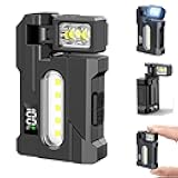 G5 EDC Flashlight 400 Lumens – Super Bright Rechargeable Mini Light with 180° Rotatable Magnet, 3 Modes Dual Light, Portable Pocket Torch with Keychain for Outdoor Emergency Camping Daily Carry (1)