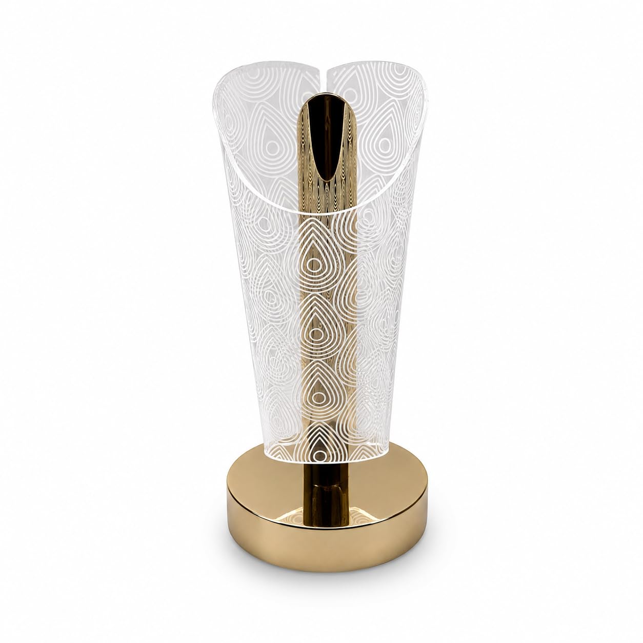 Aura & Hues Luxury Rechargeable LED Table Lamp with Artistic Frosted Acrylic Shade, Modern Gold Finish Decorative Bedside Lamp for Bedroom, Living Room, Office, Hotel & Home Décor-picture-10