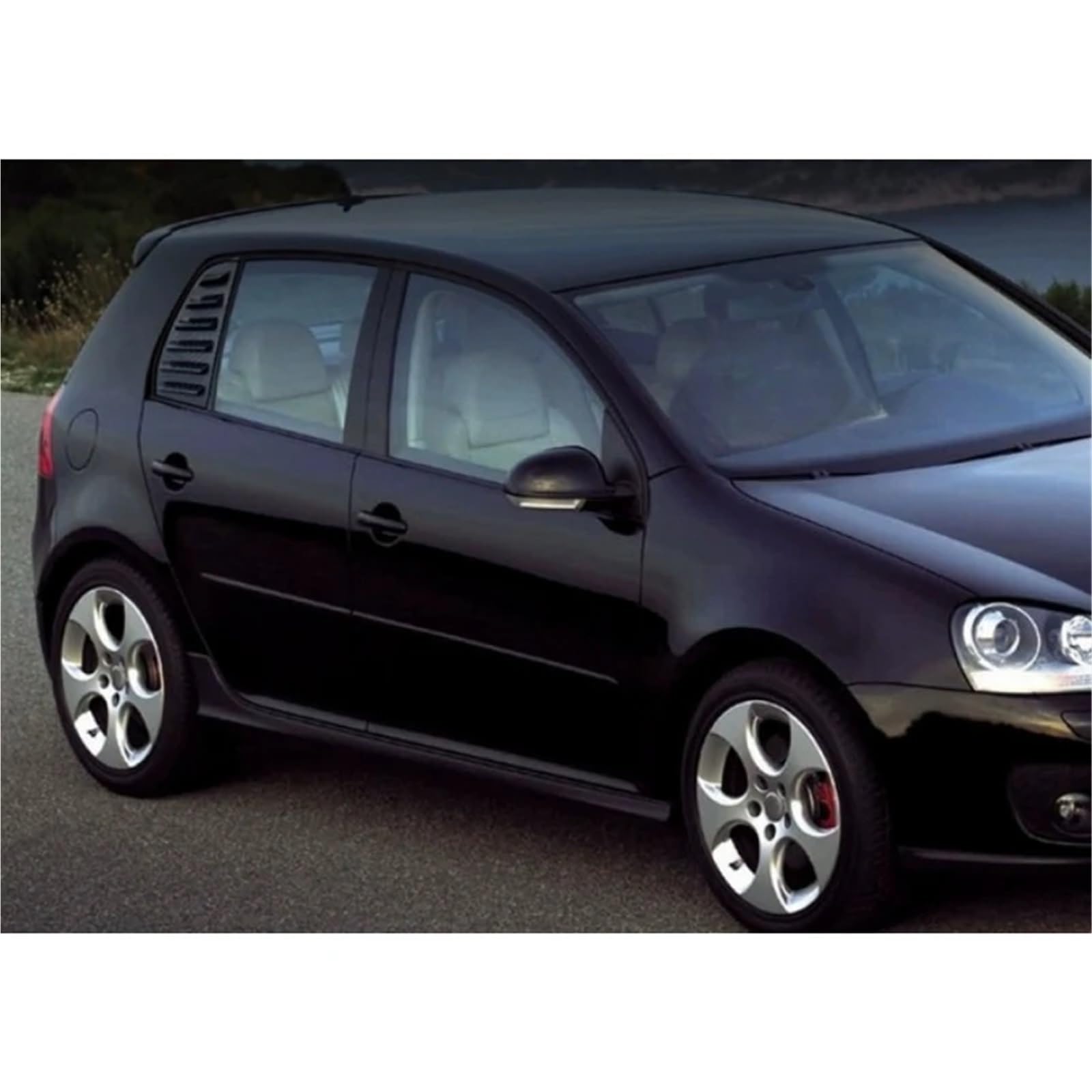 Protections adhésives en ABS pour Stores triangulaires arrière de VW Golf 5 GTI MK5 (2003-2008). Persiennes de fenêtre latérale(Black)
