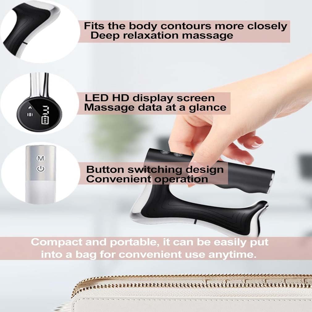 Glwria Fascia Massager, 4-in-1-Faszien-Werkzeug Ganzkörperformung, Cellulite Massagegerät, Elektrisches Gua Sha Massagegerät, Muskel Faszien Schaber mit 3 Heiz, 3 Stufen & 3 Modi für Damen Herren