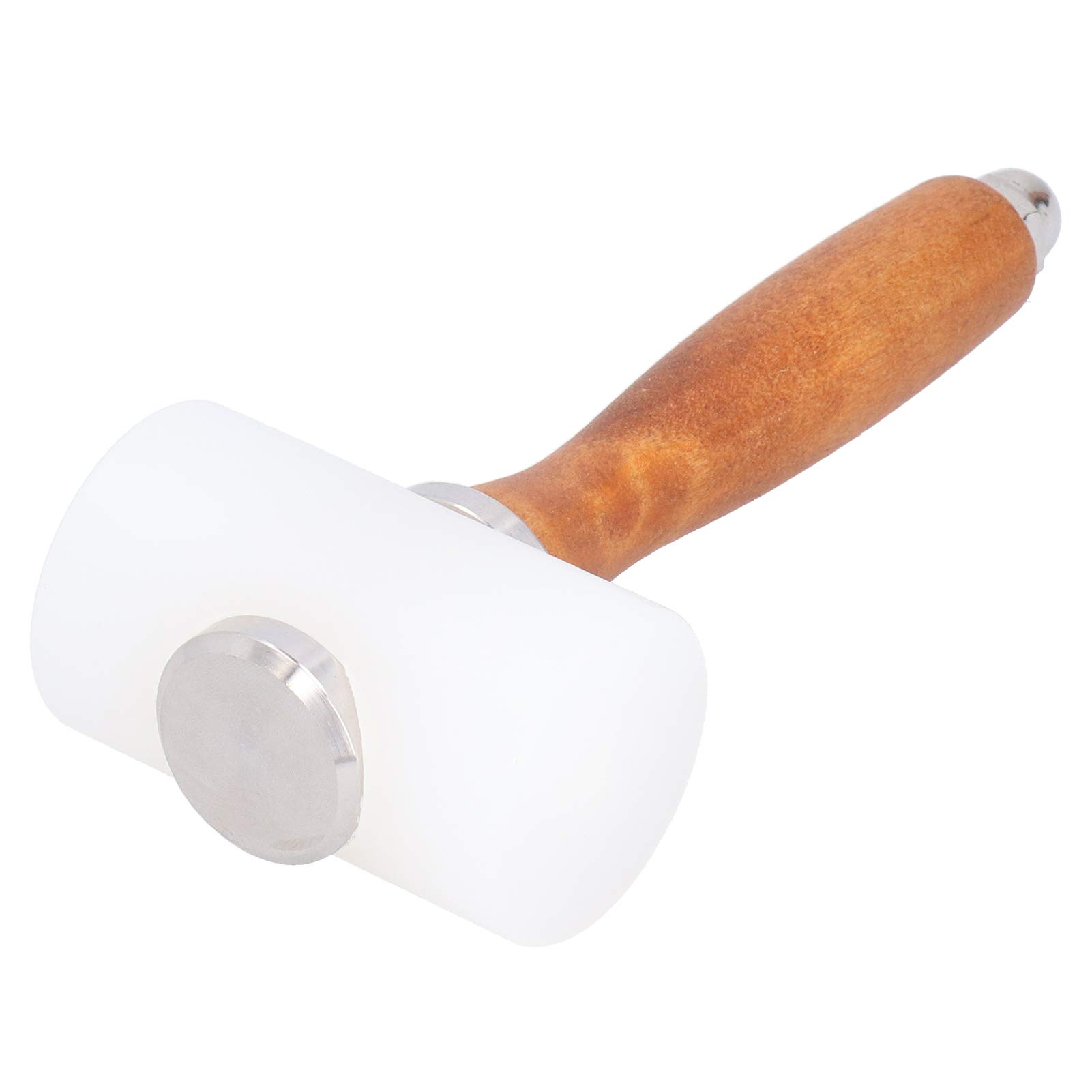 Leather Carving Hammer, Sturdy Wooden Handle Leather Stamping Tool Thead Leathercraft Hammer Durable for Leathercraft for DIY Tools (Yellow handle double head)