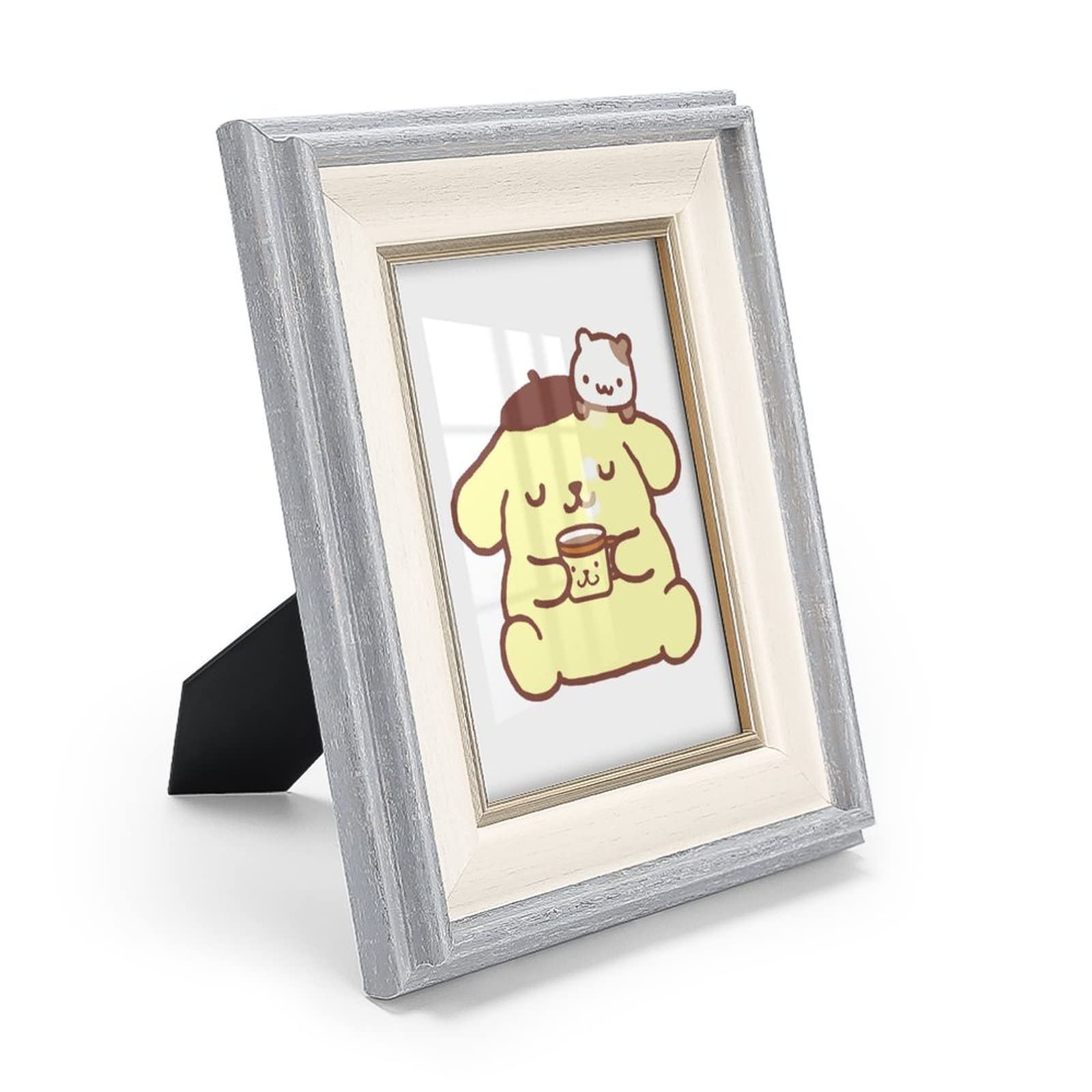 Amazon.co.jp: ポムポムプリン フォトフレーム 木製 写真立て 木目調