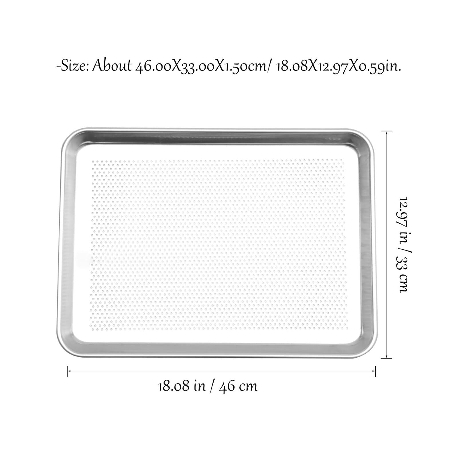 Gadpiparty Plaque de Cuisson Perforée Rectangulaire 38x26 Cm en Alliage D'aluminium Anti-rouille, Cuisson Homogène Ventilée, Plat à Four Pratique Cuisine et Barbecue