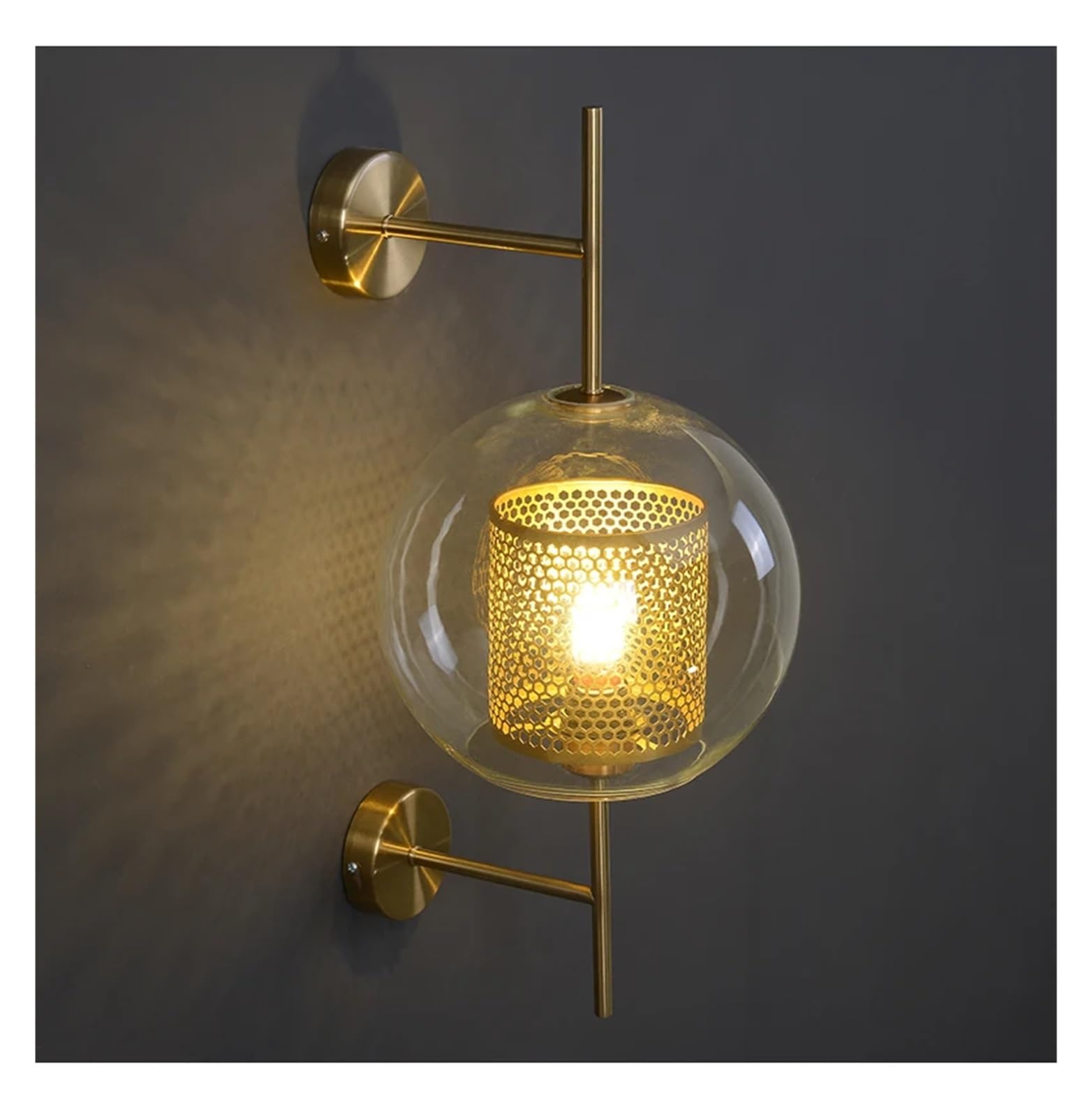 CWCQGH Wall Sconces, Modern Wall Lamp Led Glass Bedroom Bedside Lamps Wall Sconce Industrial V-intage Home Decor Wall Light Fixtures,A