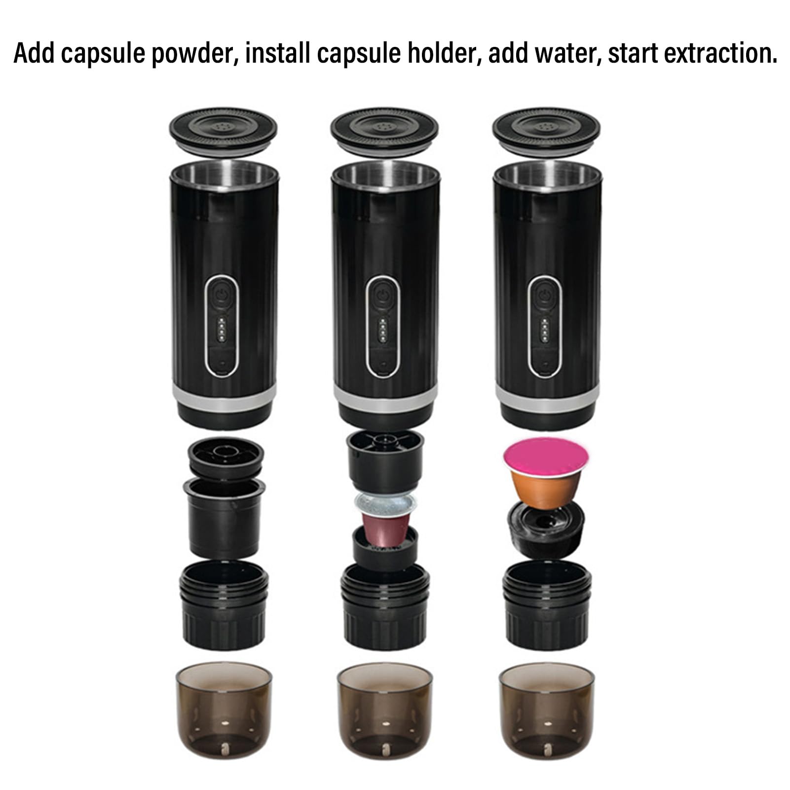 Cafetera Portátil Autocalentable Yunir - USB-C, 7500mAh, Compatible Con Cápsulas, Ideal Para Viajes Y Camping