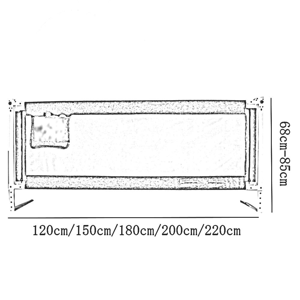 Barandilla de Seguridad para Cuna, Protector de Cama, barandilla anticaídas para Cama Infantil, barandilla de Cuna Vertical elevable, para Cama Individual o matrimonial, Gris, 200