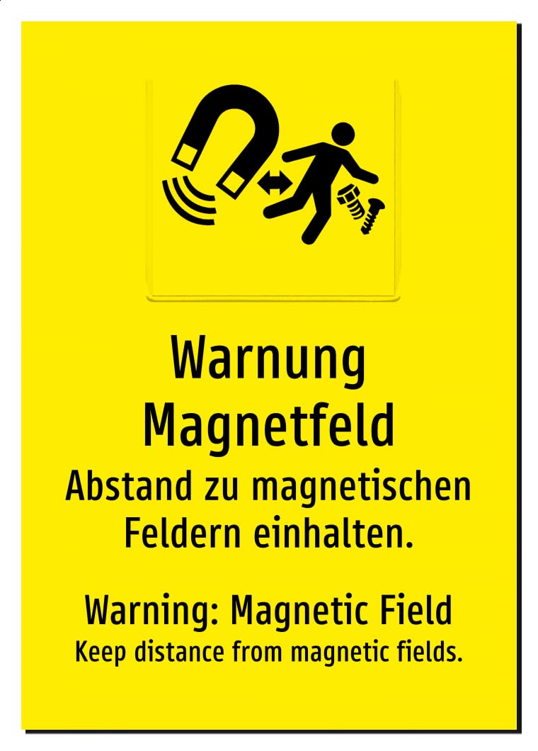 45206-DEEN-S-08 | Warnung Magnetfeld Schild/Aufkleber | Deutsch