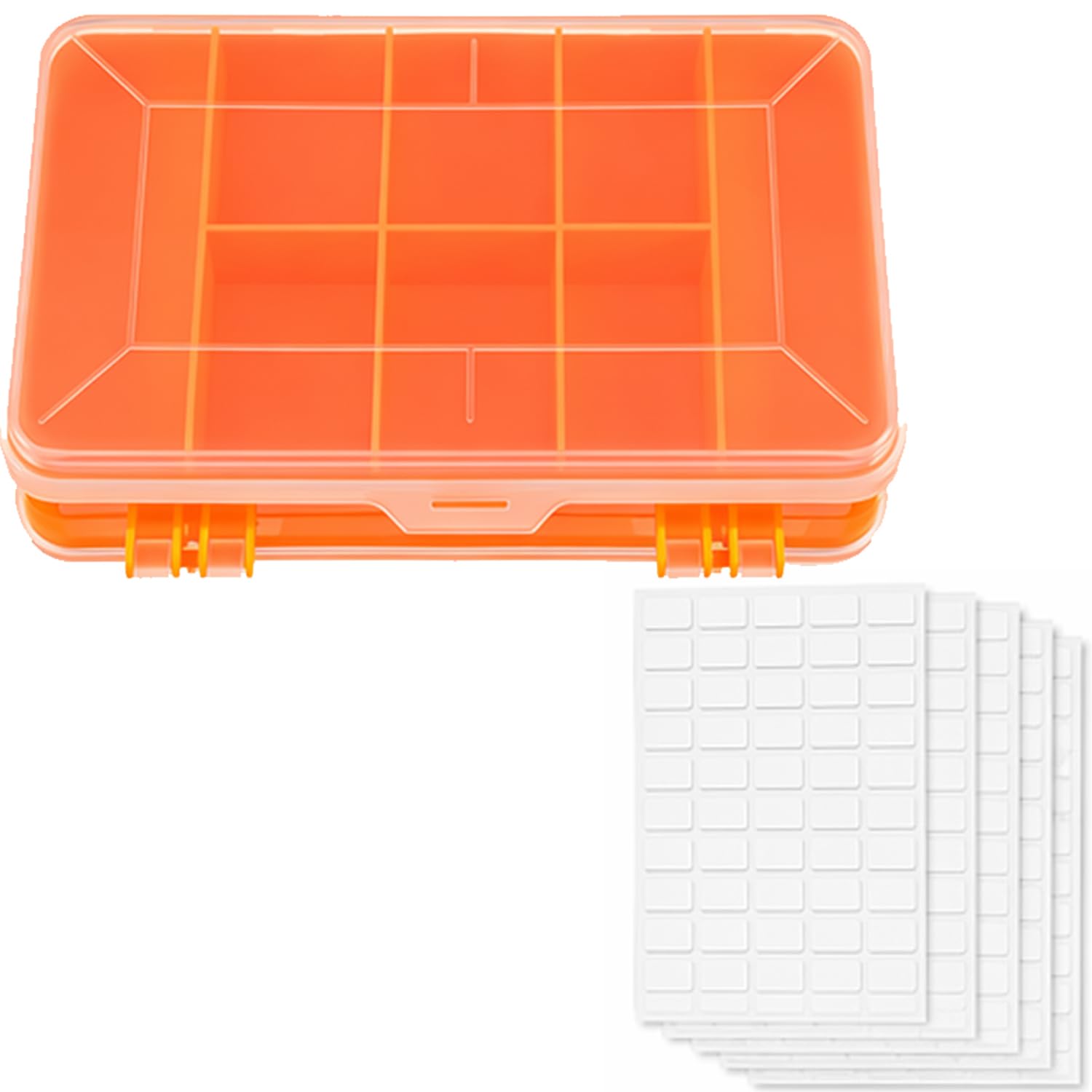 5-Piece Screw Box Set with 4 Label Papers, Orange Small Tool Box