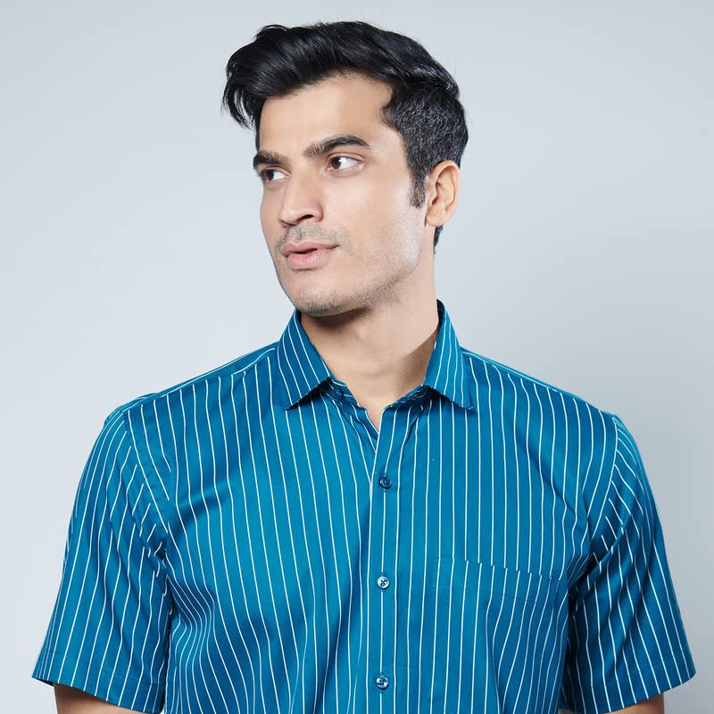 Image of MARK & ALBERT Men's Half Sleeves Cotton Formal Shirt