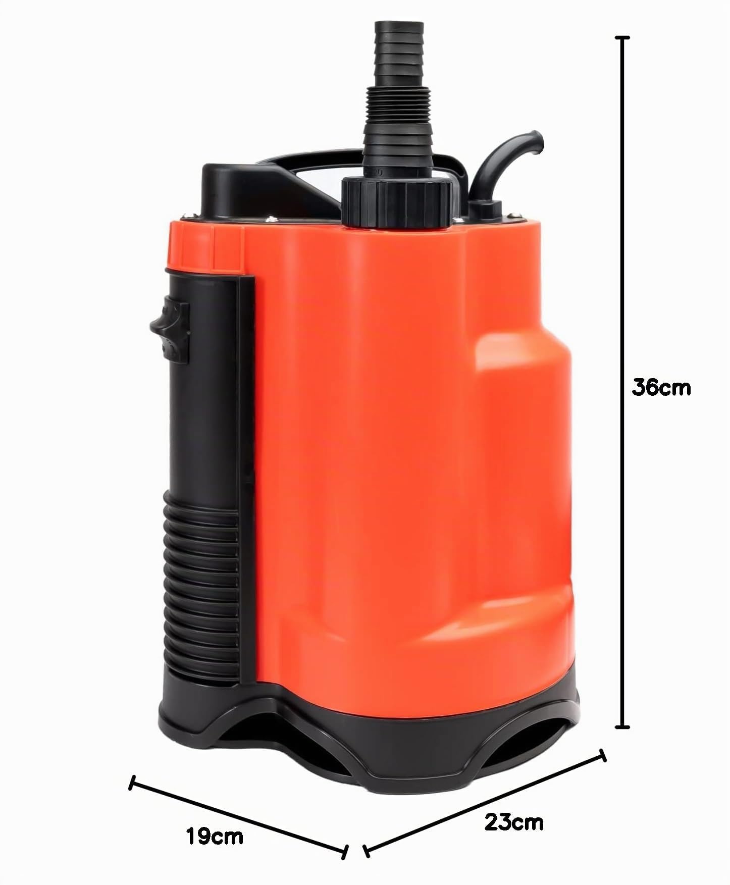 Grafner Drainage Pompe à eau sale 400 W à 7 500 l/h avec interrupteur à flotteur, aspiration plate jusqu'à 25 mm, Ø 16 mm corps étrangers, drainage, pompe submersible, tige, pompe à pression