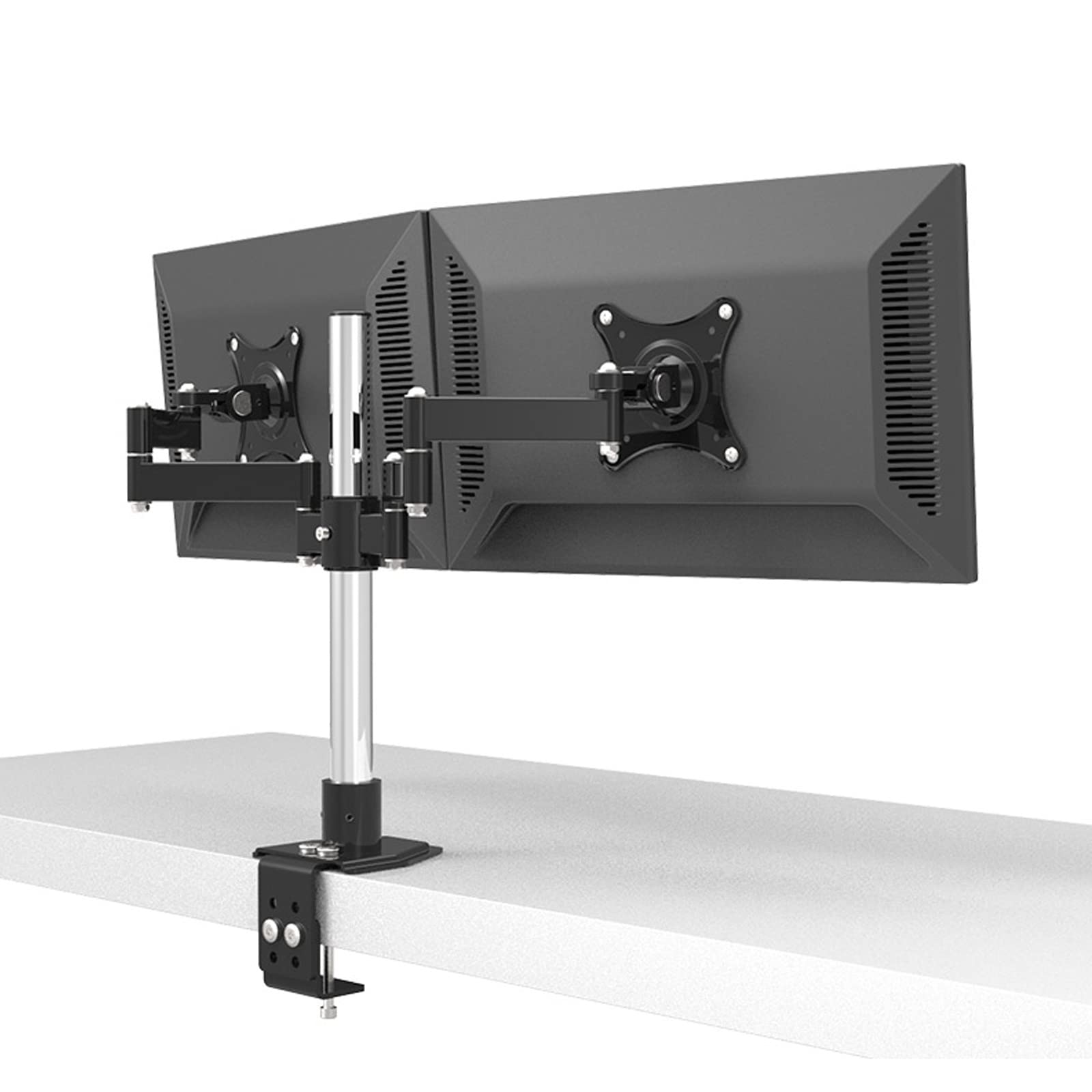 asdchZen Dual Monitor Stand For 17 To 27 Inch Computer Screens,Ully Adjustable Monitor Arm Stand With Clamp And Grommet Base,Holds 2 Screen