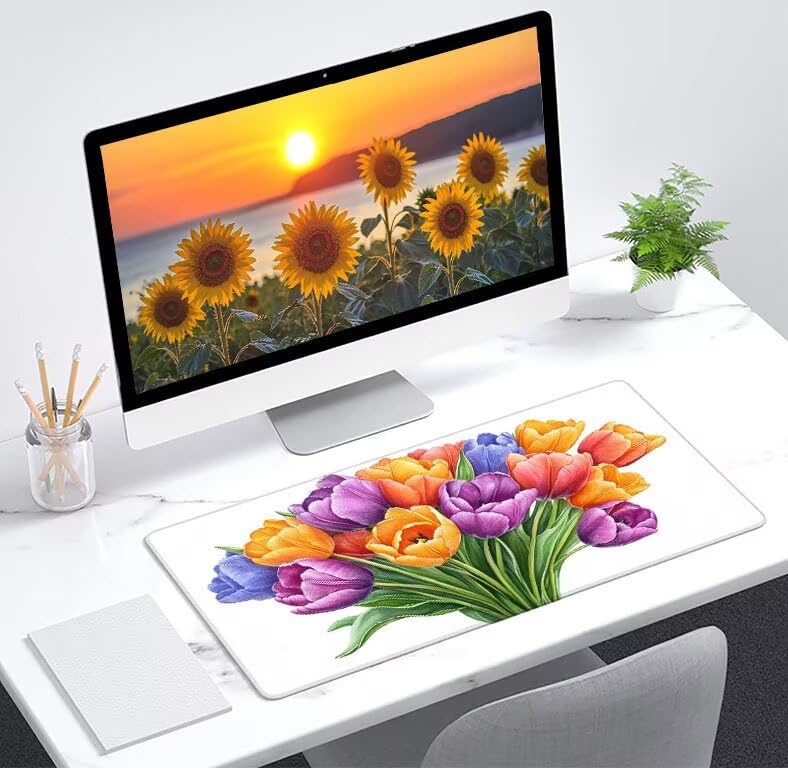 Mouse pad grand format antidérapant et tapis de souris PC portable