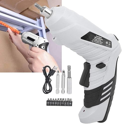 Miniatura 5 de Kit de taladro de destornillador eléctrico inalámbrico Litio?Ion 1300 mAh recargable tornillo LED Home pistolas