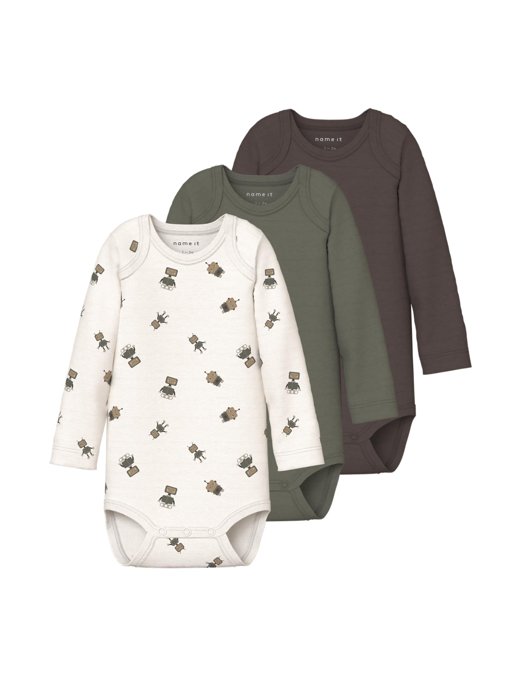 NAME IT Męskie Nbmbody 3P LS Robot Noos, Jet Stream, Numeric_80, Jet Stream, numeric_80