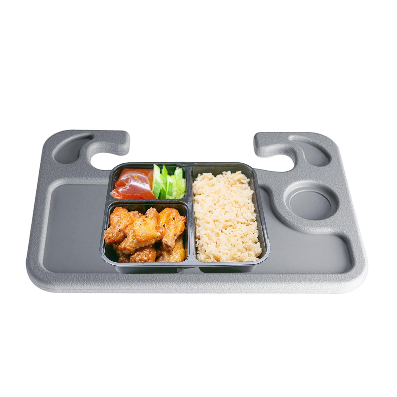 Bavokon Women's Light Gray Car Food Trays For Eating | Automotive Exterior Accessories 2 In 1,Car Essentials For Automotive Exterior Accessories With Drinks Holder Included For Constant Travelers