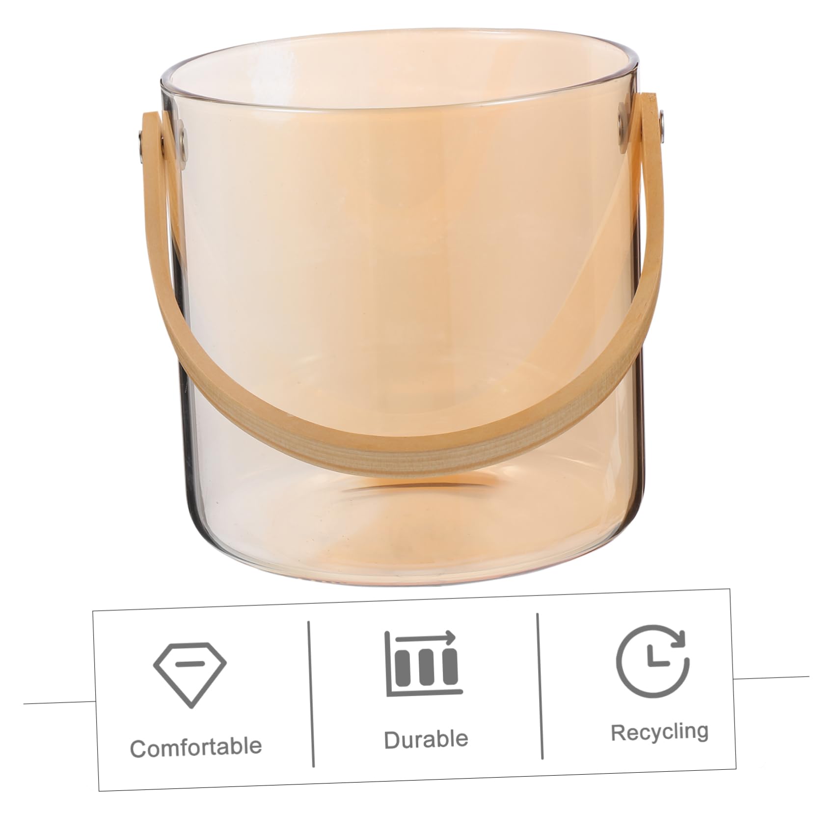 Glas Weinkühler 1500ml Braun für Snacks und Süßwaren | Leicht und Tragbar, Einfache Kreative Optik, Tischdekoration für Hochzeiten und Feiertage