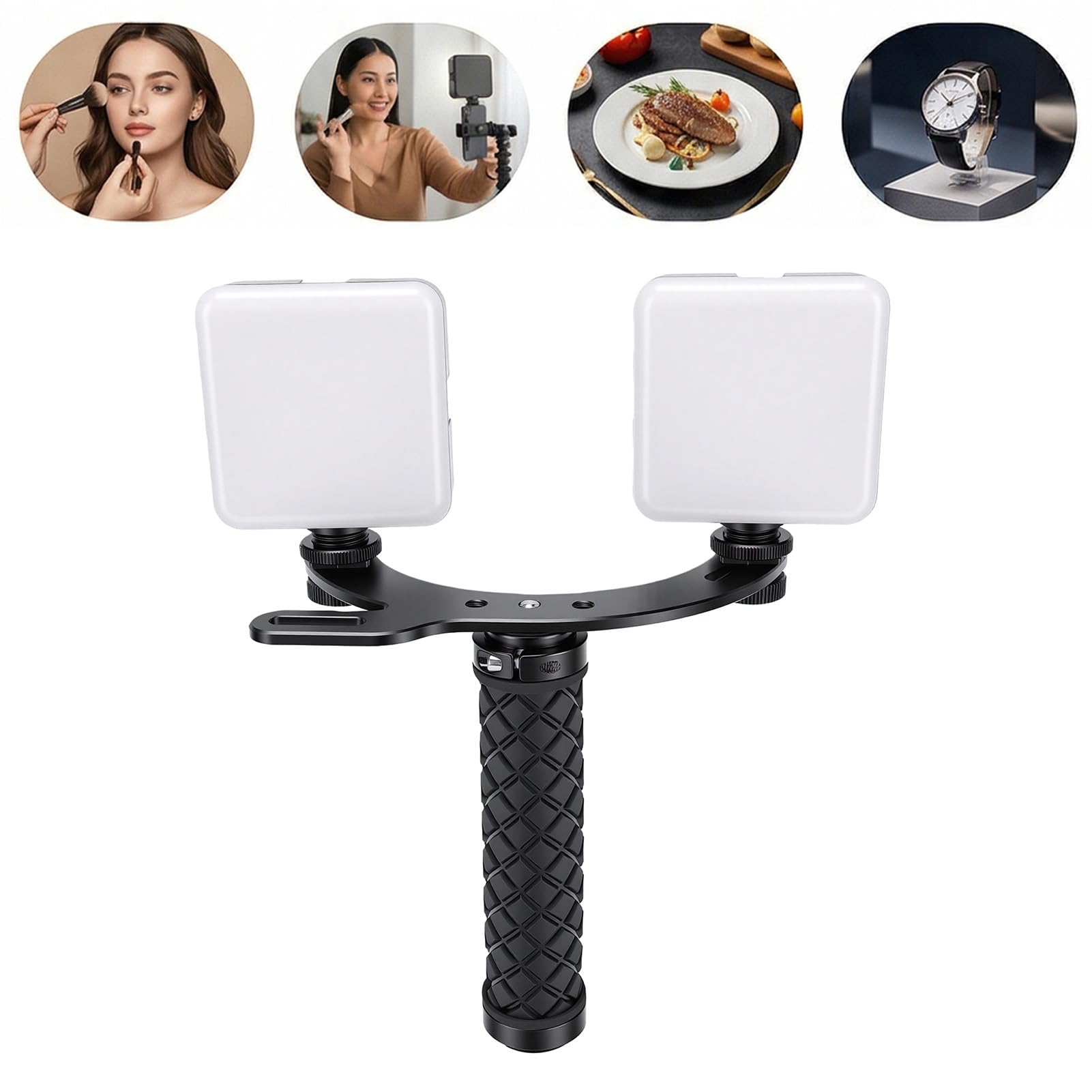 Fabater 2PCS Videolicht, Selfie-Licht, 5600K Wiederaufladbare Tragbare Fotografiebeleuchtung für Telefon-Vlog-Filmen, Laptop-Foto-Make-up
