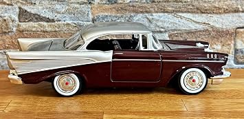 1:24 Ölçek 1957 Chevy Bel Air Die-Cast Metal Model Araba, Açılabilir Kapılı Detaylı Klasik Amerikan Otomobili, Koleksiyon ve Dekoratif Sergileme Aracı