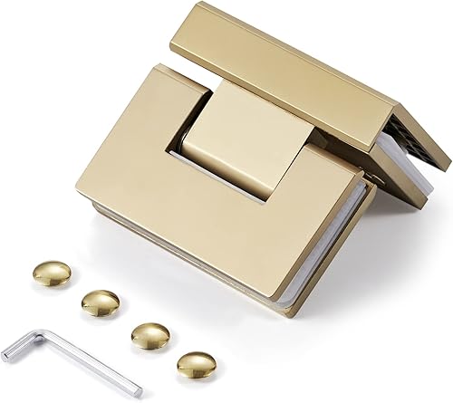 Bisagra para puerta de cristal de ducha, sólida de una pieza fundida de precisión con acero inoxidable 304 de 0.197 in de grosor, adecuada para