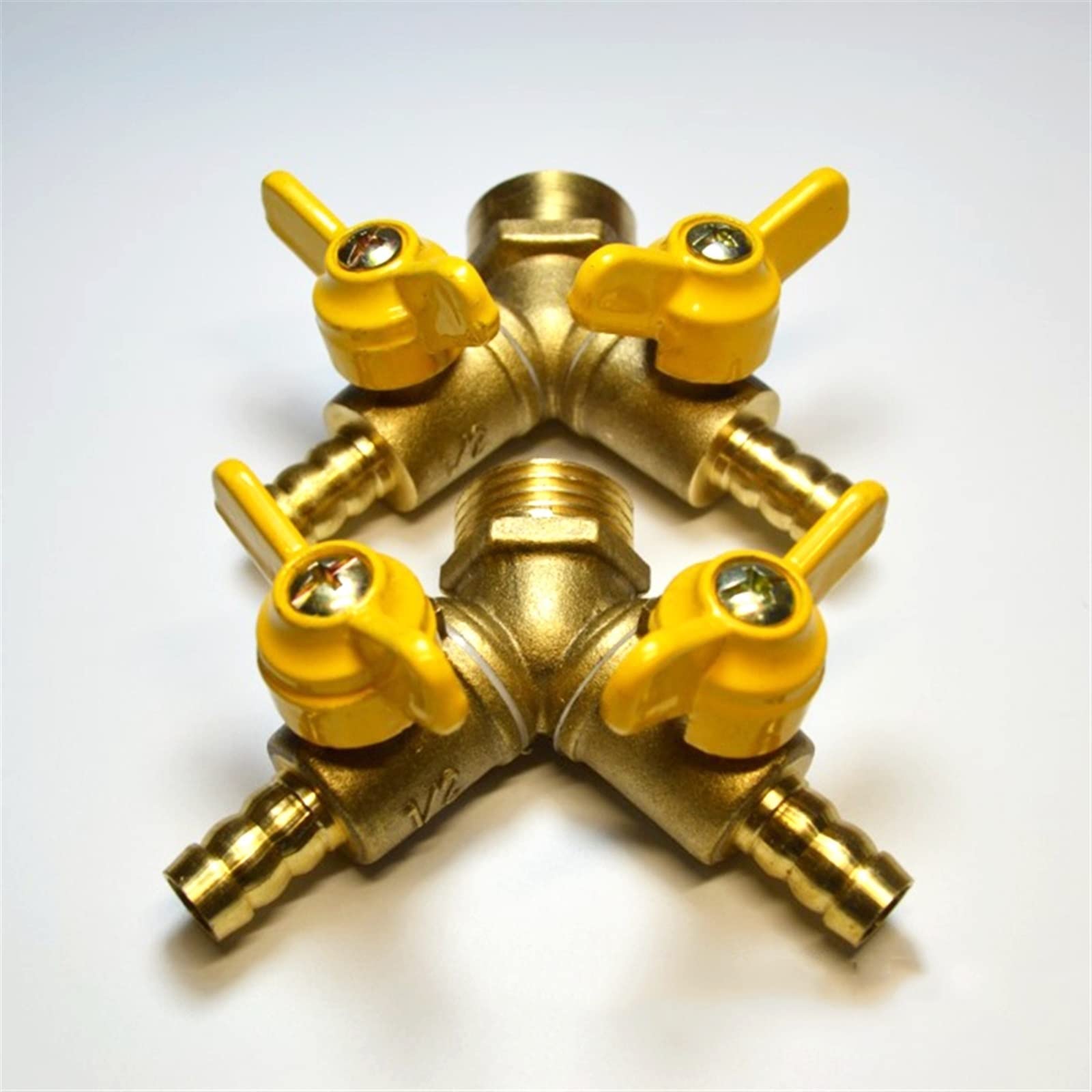 Conector, Adaptadores, Acoplador, Espiga de manguera de 8 mm 10 mm x 1/2 pulgada BSP FeThread 3 Conector de válvula de bola de latón de tres vías for combustible Gas Agua Aceite Aire (Size : 8mm Hose