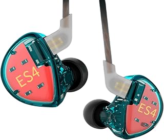 in Ear Monitor Headphones,Yinyoo KZ ES4 in Ear Earphones High Fidelity Noise Cancelling Earbuds Wired Over Ear Stereo Bass Earphones 1DD+1BA Dual Drivers Hybrid HiFi DJ Monitor Headsets(Blue Nomic)