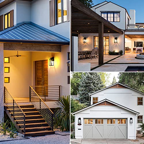 Shine Hai Dusk To Dawn Outdoor Wall Lantern, Exterior Wall Sconce Sensor Light Fixture With E26 Base Socket, Waterproof Wall Mount Lights, Wall Lamp With Glass Shade For Porch, Garage, Doorway, 2 Pack #TOP4